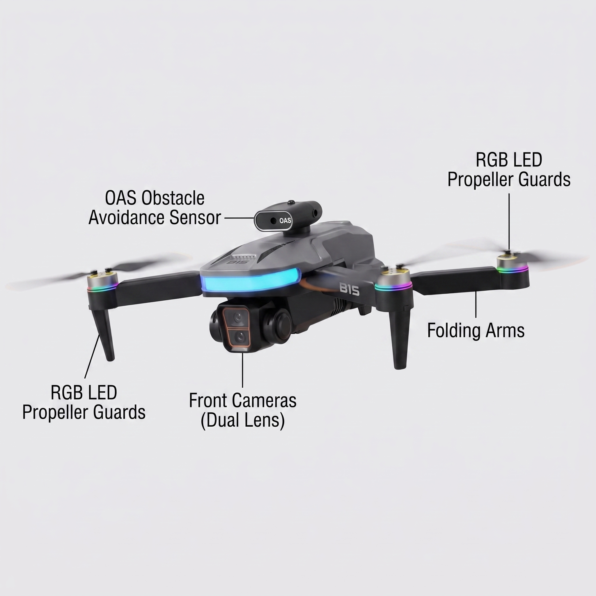03 S15HP Brushless Motor Dual Camera Drone with 4.5″ Display Remote. - Image 1